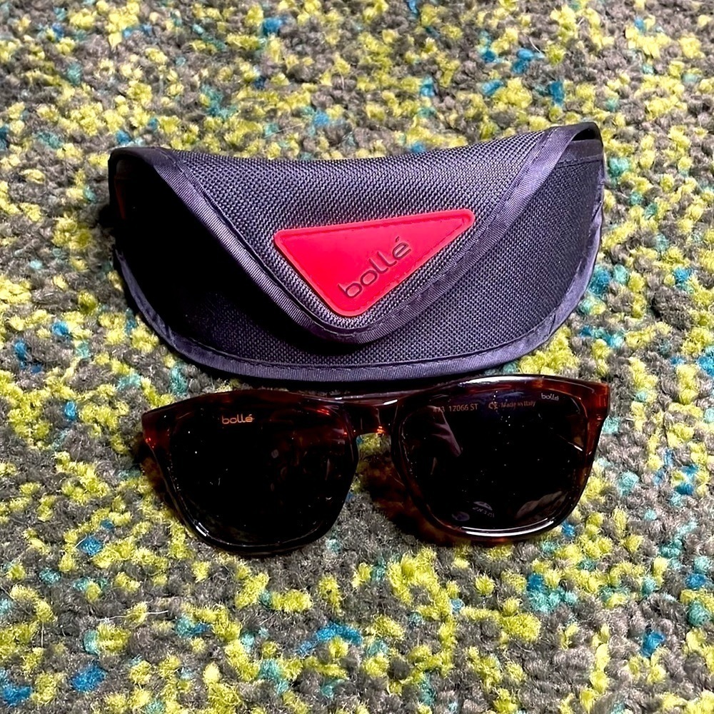 Bolle brown frame gold logo sunglasses​​​​​​​​​